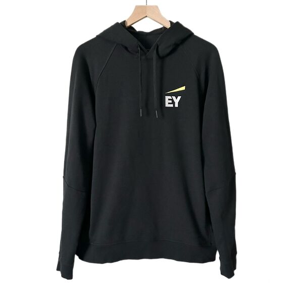 Lululemon Men's City Sweat Pullover Hoodie with EY Logo in Black Size Large - Picture 1 of 5